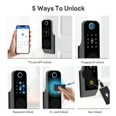 GT01-2 Waterproof Tuya TTLOCK Smart Door Lock Wifi Double Side Fingerprint Lock Outdoor Gate Digital Password Remote App Home Electronic Rim Lock