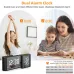 LCD Digital Desk Wall Alarm Clock with USB Charging Station Dual Screen LED Dimming Temperature And Humidity Electronic Clock Radio Alarm Clock