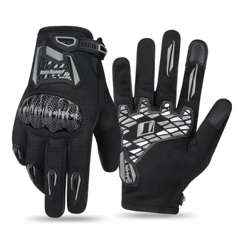 OnesAgain MG45P Winter Motorcycle Gloves Waterproof Anti-Slip Touchscreen Carbon Fiber Protective Riding Gear Purple Black