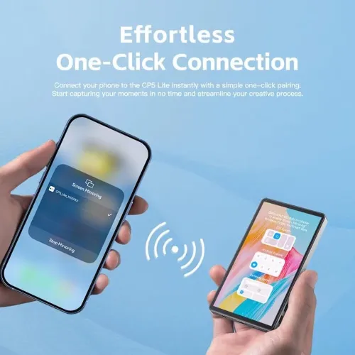 RK-X40M Wireless Magnetic Phone Selfie Screen with bluetooth Remote 3-Level Brightness Back Camera Monitor Phone Selfie Monitor Screen for iPhone & Android