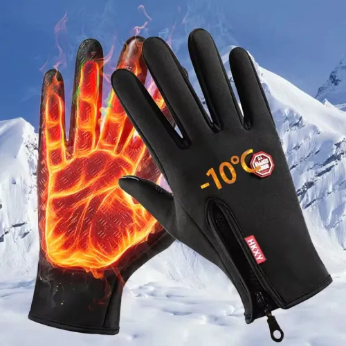 XANEWindproof Warm Gloves for Winter Anti Slip Silicon Touch Screen Full Finger Cold-proof Bicycle Cycling Touchscreen Sport Gloves