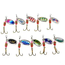 10Pcs 3.5g Sequin Bait Set Artificial Hard Fish Bait Metal Wobbler Fishing Kit Sea Fishing Tool