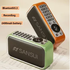 SANSUI F35 Wireless bluetooth Speaker Bass Diaphragm HiFi Sound Hands-free Calls 2400mAh Support TF Card USB 3.5mm AUX Payback Music Player Portable Subwoofer