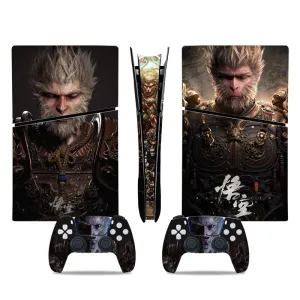 Black Myth:WuKong Full Skin Stickers Set Protection Decoration Skin Kit for PS5 Slim Digital Game Console & Controller