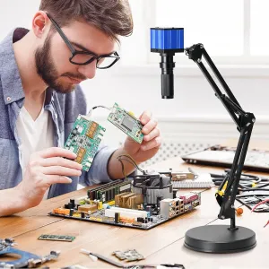 HAYEAR 51MP 1080P 2K HDMI USB Industrial Video Microscope Camera Big Visual Field Manual IRIS 120X Zoom Lens for PCB Soldering Repair