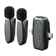 VIMAI AP006 Wireless Lavalier Microphone Smart Noise Cancelling Mic 50m Range 6H Battery Life USB-C/iP Interface Compatible for iPhone Android Camera Live Streaming Recording