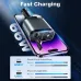 4 in 1 High Power 66W Super Fast Retractable Car Charger with Star Projector Night Light Car Mood Light for iOS and Android