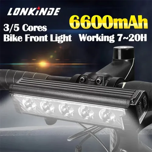 BIKIGH2800Lm Super Brightness Bike Headlight 6600mAh Battery Anti-glare Design Waterproof 5 Light Modes Type-Fast Charge Aluminum Alloy Bicycle Front Light