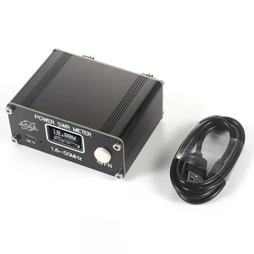 Digital SWR Power Meter 150W 1.6-50MHz USB Type-C High Accuracy Multiple Display Modes Built-in Lithium Battery