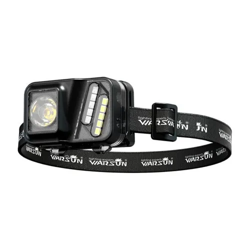 WARSUN 750 Lumens Rechargeable Lightweight Headlamp with Motion Sensor Running & Helmet Light LEHead Torch 5 Modes for Night Running Fishing Camping Cycling Work