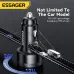 ESSAGER FSJ-008 105W 3-Port USB PD Car Charger Adapter USB-A+2USB-C PD PPS Fast Charging with Blue LED for iPhone 16 16Pro 15 14 13 for Xiaomi 15pro for Samsung Galaxy S25 Ultra for Huawei Mate 70
