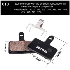ZTTO 1 Pair Bike Disc Brake Pads Semi Metal Quiet Brake Pads for M355 XM6100 mt200 Guide E9 MT6 Disc Brake