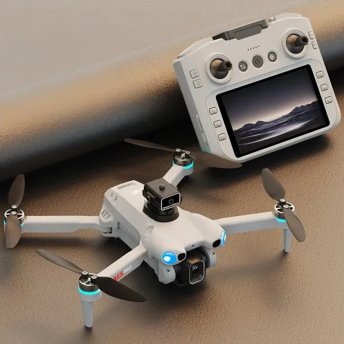 AE AE5 PRO WiFi FPV with 12.5cm LCD Screen Controller HD Dual Camera Servo Gimbal 360 Obstacle Avoidance Optical Flow Positioning Brushless Foldable RC Drone Quadcopter RTF