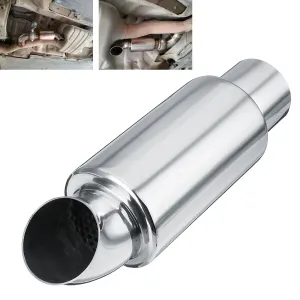 Chrome 2.5" Stainless Steel Car Resonator Polished Bent Muffler Exhaust Pipe