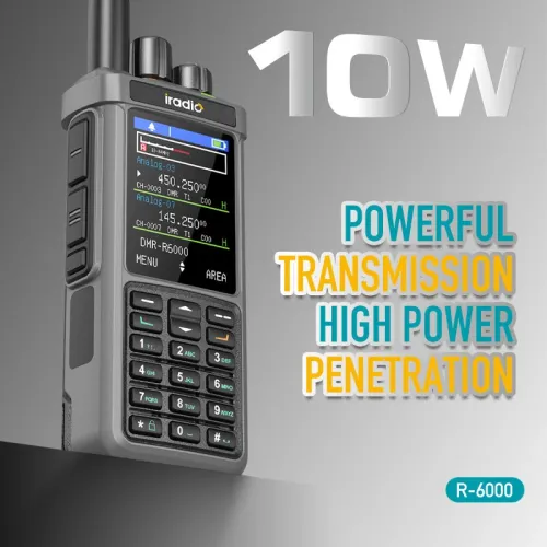 iRadio R6000 DMR Digital Walkie Talkie 10W Dual Band VHF UHF Radio GPS APRS Type-C Fast Charging Long Range Professional Two Way Radio