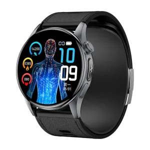 S200 1.56-inch AMOLED Display Murata Precision Piezoelectric Air Pump 4CH PD Optical Sensor ECG Heart Rate Blood Pressure Blood Oxygen Monitoring Body Composition Analysis Non-invasive Glucose Measurement NFC Function IP66 Waterproof Smart Watch