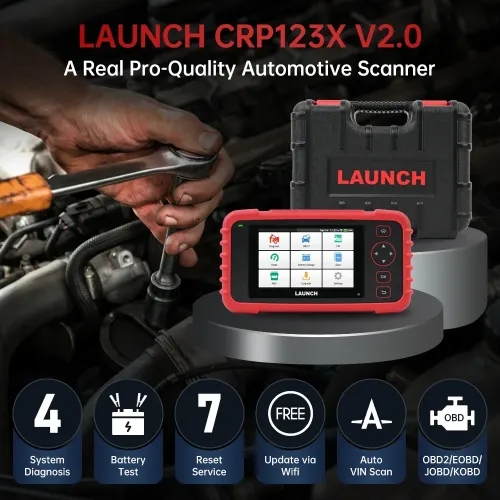 LAUNCH CRP123X V2.0 Car OBD2 Diagnostic Tools OBD II Scanner Engine ABS Airbag SRS AT Code Reader Free Update Automotive Tools
