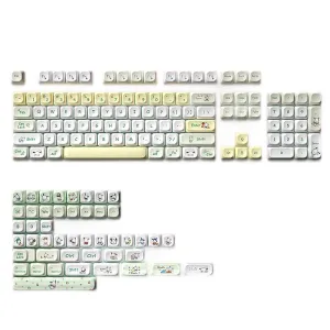 SPYSELF 142 Keys Dairy Cow Keycap Set PBT Five-sided Sublimation MOT Profile Custom Keycaps for Mechanical Keyboards