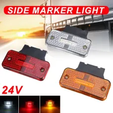 Red/White/ Amber/ 24V 4LED Truck Side Marker Lights Trailer Clearance Tractor Van Side Lamp