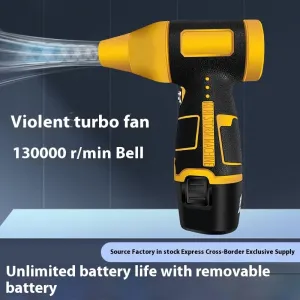 500W Handheld Turbine Fan 8-Speed 2000mAh Rechargeable Battery Quick Charging Portable Lightweight 130000 RPM
