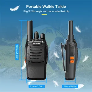 Retevis H777 Walkie Talkie Business Two-Way Radio 16 Channels Long Range Portable Hands Free Rechargeable 1000mAh Battery VOXs LED Flashlight