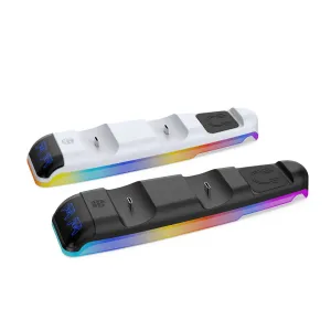 DOBE PS5/PS5 Slim Controller Charger Dual Charging Dock Station Wireless Gamepad Charger Top Mount Accessory Fast Charging