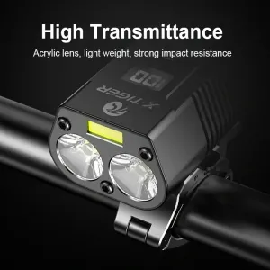 X-TIGEUSB Rechargeable Bike Light, Super Bright 1800 Lumen Wide Angle View Bicycle Lights, Easy To Install Bike Front Lights, Bicycle Headlight Safety Flashlight