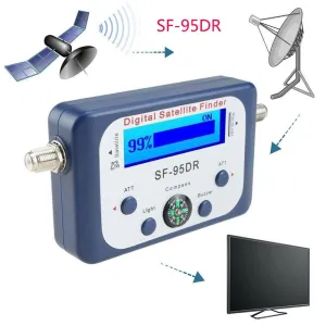 SF-95DR Satellite Finder Digital Signal Meter 950-2150 MHz Built-in Amplifier Backlight Compass Portable Decibel Meter