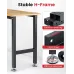 ENJOYWOOD 41 inch Workbench Workstation with Rubber Wood Top 1500 LBS Load Capacity for Woodworking Garage Workshop Office Shop