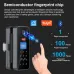 B13 Tuya Smart Fingerprint Door Lock Biometric Double Hook Bluetooth Wifi IC Card App Control 100 Fingerprint Capacity LED Display Remote Access