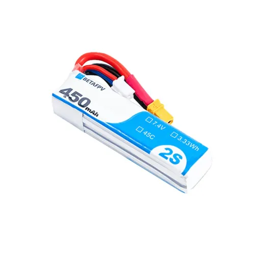 2PCS BETAFPV 7.4V 450mAh 45C 2S LiPo Battery XT30 Plug for Flywoo FlyLens 85 Betafpv Pavo Pico Metro85 Metro85 HD Beta75X Whoop RC FPV Racing Drone