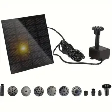 Solar Powered Water Pump Kit for Garden Decor with 8 Nozzle Attachments Environmentally Solar Panel for DIY Fountain Pond Bird Bath Aquarium Waterfall