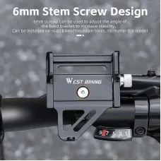 WESBIKING Bike Holder Aluminum Alloy 180 Adjustable Shockproof Anti-fall Handlebar Holder Suit for 55-100mm Cell Phones for Motorcycle Bicycle Scooter
