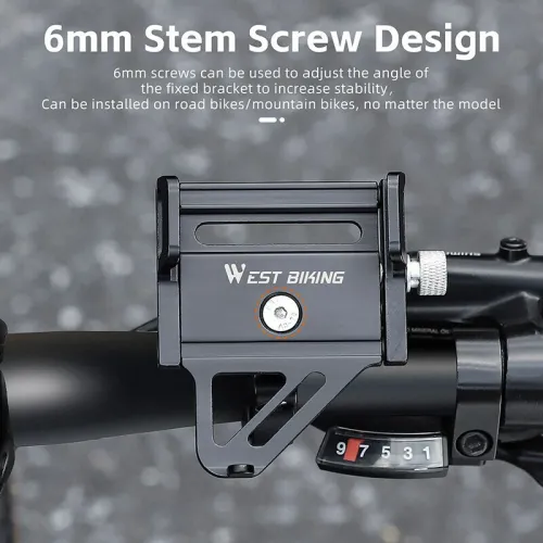 WESBIKING Bike Holder Aluminum Alloy 180 Adjustable Shockproof Anti-fall Handlebar Holder Suit for 55-100mm Cell Phones for Motorcycle Bicycle Scooter