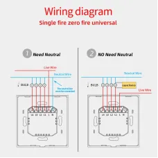 Homekit WiFi Smart Light Wall Key Switch for No Neutral Or With Neutral Line Remote Control Work with Apple HomeKit Siri Voice