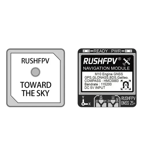 RUSHFPV GNSS PRO UBX NMEA M10 Dual Protocol GPS Module Built-in Ceramic Antenna 5883 Compass for RC Airplane Car FPV Racing Drone