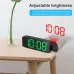 Versatile Colorful LED Digital Alarm Clock with 180 Degree Projection Adjustable Brightness /Indoor Temperature Dual Power Source Large Screen 12/24H For Home Office Classroom
