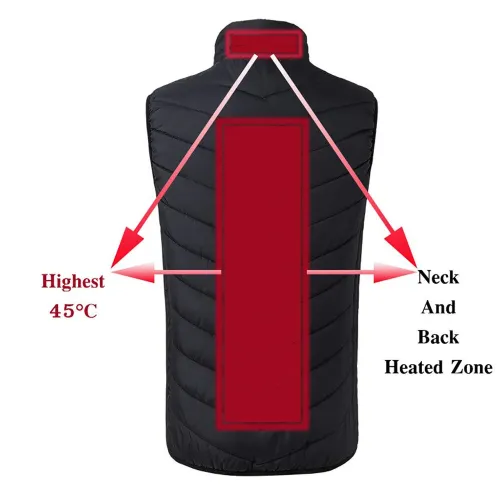 TENGOO HV-02 Unisex 2 Places Heating Vest 3-Gears Heated Jackets USB Electric Thermal Clothing Winter Warm Vest Outdoor Heat Coat Clothing