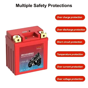 Gaiaray YTX7L BS YTX7A BS 7Ah Lithium Iron Phosphate Battery 12V 300CCA Built in BMS Voltage Protection Motorcycle Scooter Starter Battery