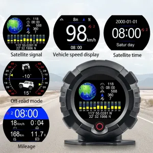 X95-GPS Vehicle-Mounted Multi-Function Vehicle-Mounted Horizontal Slope Meter GPS Altitude Off-Road Table High-Precision Compass HUD