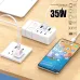 35W 6-Port USB PD Power Strip 3USB-A+3USB-C PD Fast Charging Rack Charger EU Plug US Plug for iPhone 15 14 13 Pro for Huawei Nova Flip for Xiaomi MIX Fold4 for Samsung Galaxy Z Flip6