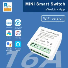 EWELINK 16A WiFi Switch eWeLink APP Smart Home Automation BreakerRelay Module Bi-directional Control Timer Countdown Function Voice Control with Alexa Google Home