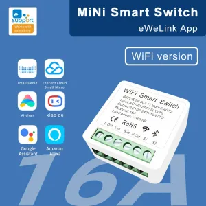 EWELINK 16A WiFi Switch eWeLink APP Smart Home Automation BreakerRelay Module Bi-directional Control Timer Countdown Function Voice Control with Alexa Google Home