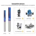 1/4inch/ 6.35mm 8mm Shank 2-Flute Tungsten Carbide Straight Router Bit with Nano Blue Coating for CNC Router MDF Woodworking