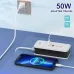 PD50W 4-Port Power Strip Dual USB+Dual Type-C PD QC3.0 Fast Charging Travel Charger Adapter EU Plug US Plug for iPhone 15 14 13 Pro for Huawei Nova Flip for Xiaomi MIX Fold4 for Samsung Galaxy Z Flip6