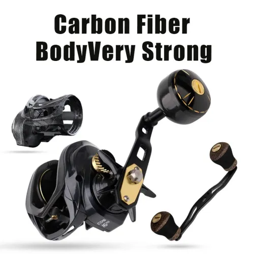 1pc 16kg Drag Power Baitcasting Reel Left/Right Hand Fishing Reel 6.5:1 High-Speed Gear With Replacement Handle Carbon Fibre Shooting Fishing Reel