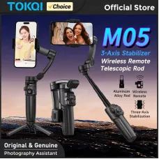 TOKQI M05 Handheld Gimbal 3-Axis Mobile Phone Stabilizer Built-in Telescopic Rod with Wireless Remote for Phones Shooting Vlog