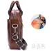 BULLCAPTAIN 14 inch Laptop Men's Genuine Leather Briefcase Office Business Large Capacity Handbag with Strap