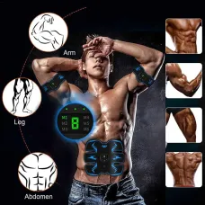 Abdominal Arm Muscle Training Stimulator Set EMElectrical Body Shape Trainer with LCDisplay Rechargeable Ab Belt Set