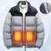 TENGOO 6 Zones Fashionable Color-blocked Heated Jacket for Men Women 3 Temperature Levels Winter Warm Bread Style Outerwear Loose Fit